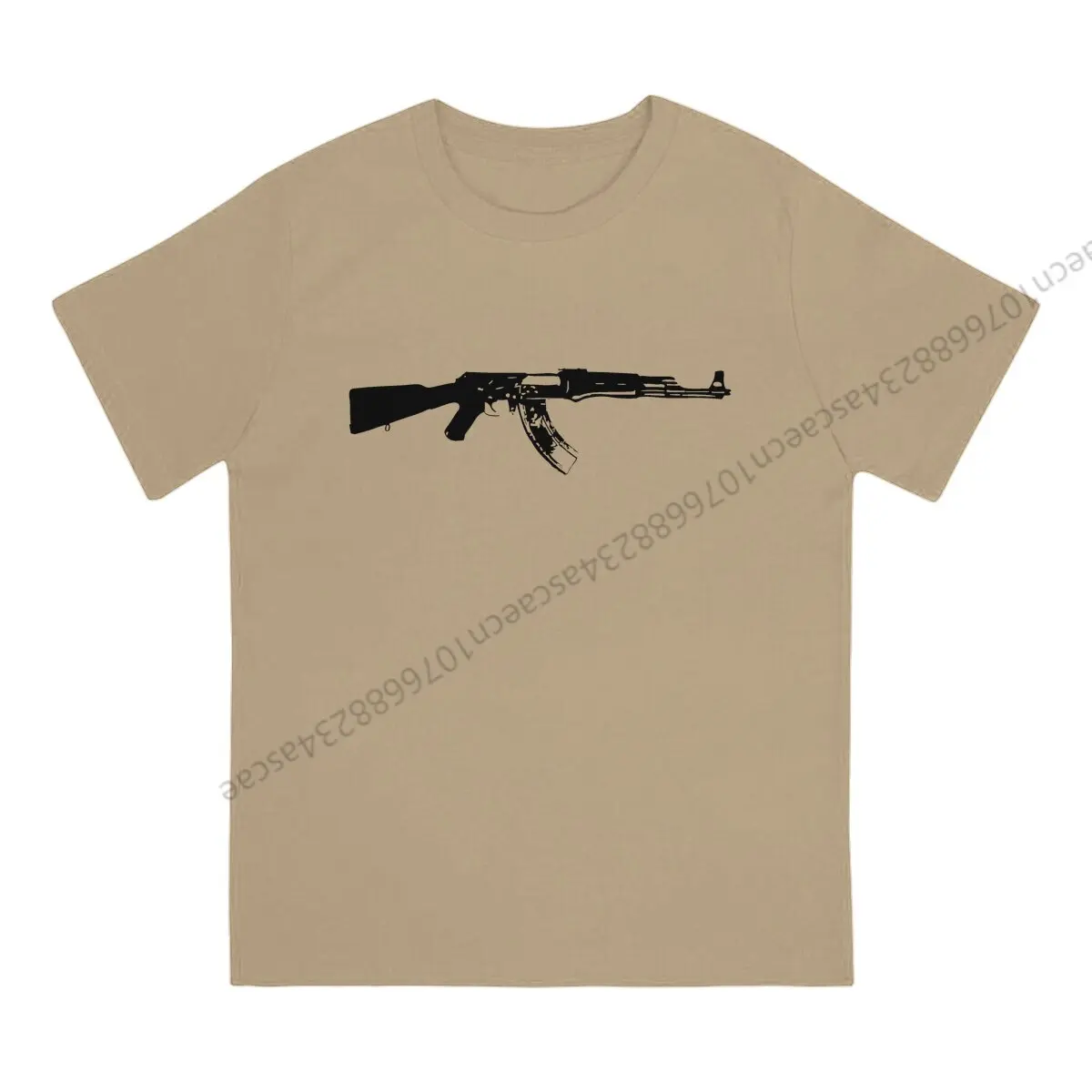 Kalashnikov AK 47 Black Tshirt Graphic Men Tops Vintage Summer Cotton Short Sleeve T Shirt