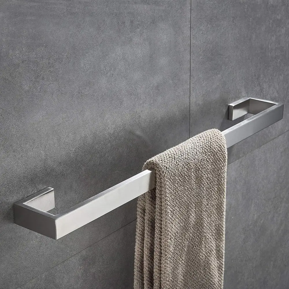 

Free Shipping-Bathroom Towel Bar 24 Inch Towel Rack Wall Mount Bath Towel Holder Modern Towel Rod Silver Bath Towel Hanger Stain