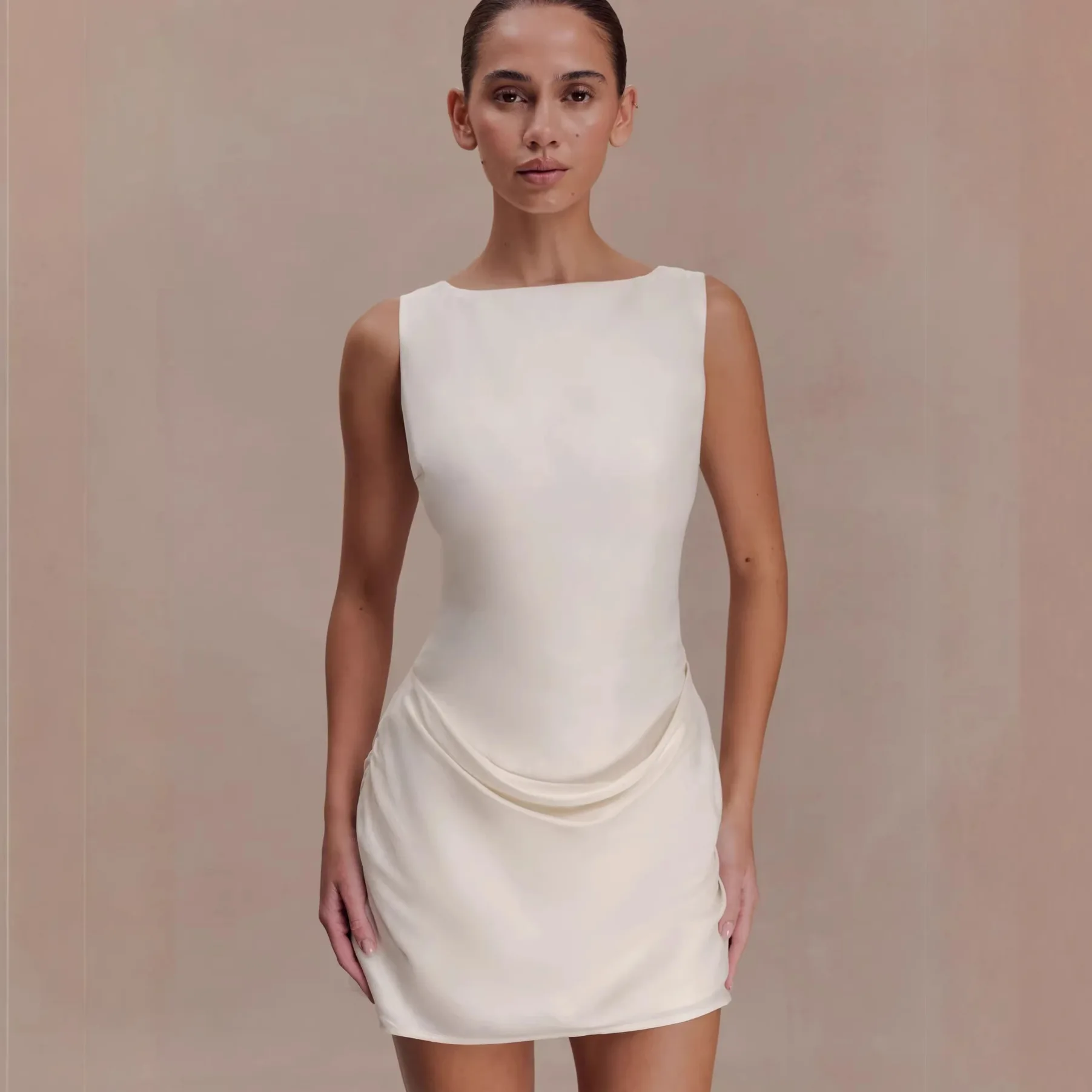Women's Sleeveless Ribbed Tank Jumpsuit Overall Dress Backless Bodycon Spring Summer