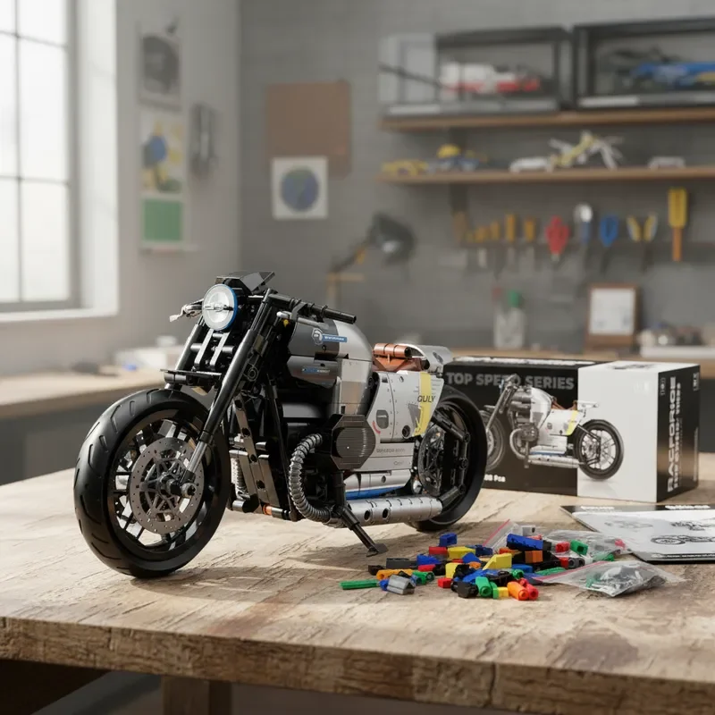 

MOC 2025 1:8 Technical motorcycle Model Building Block DIY tabletop decorations birthday Christmas gifts For Adults Kids