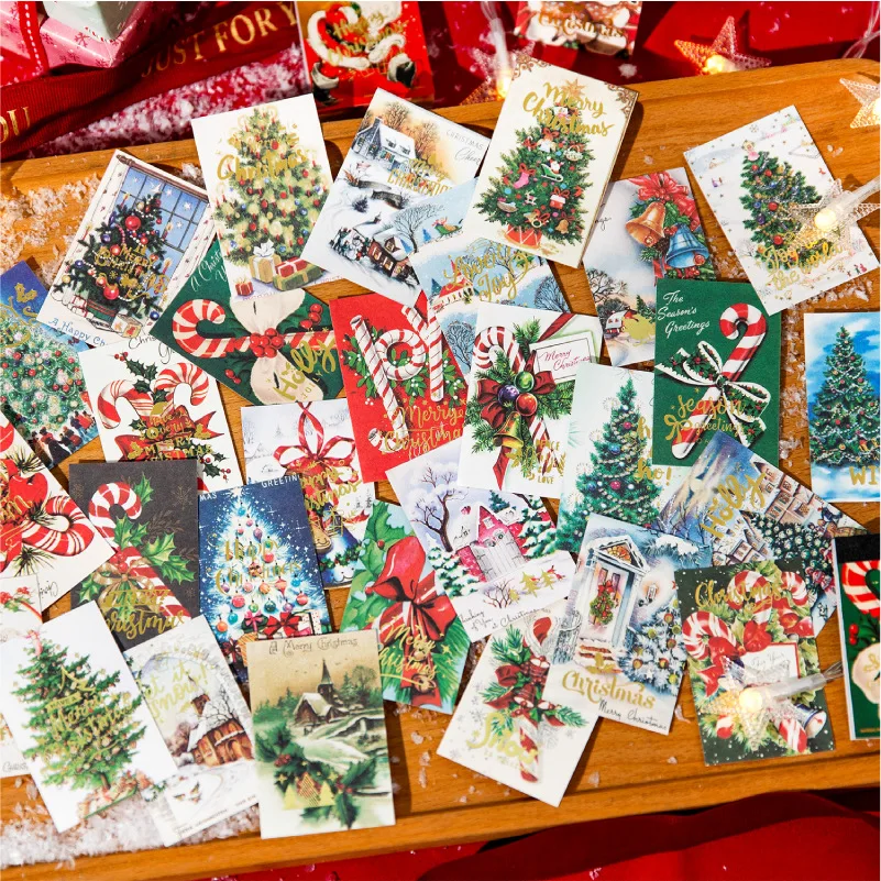 

Mr. Paper, 30pcs/book, Winter Town Christmas Tree Themed Sticker Book, Decoration Party Scrapbook, Phone Case Christmas Stickers