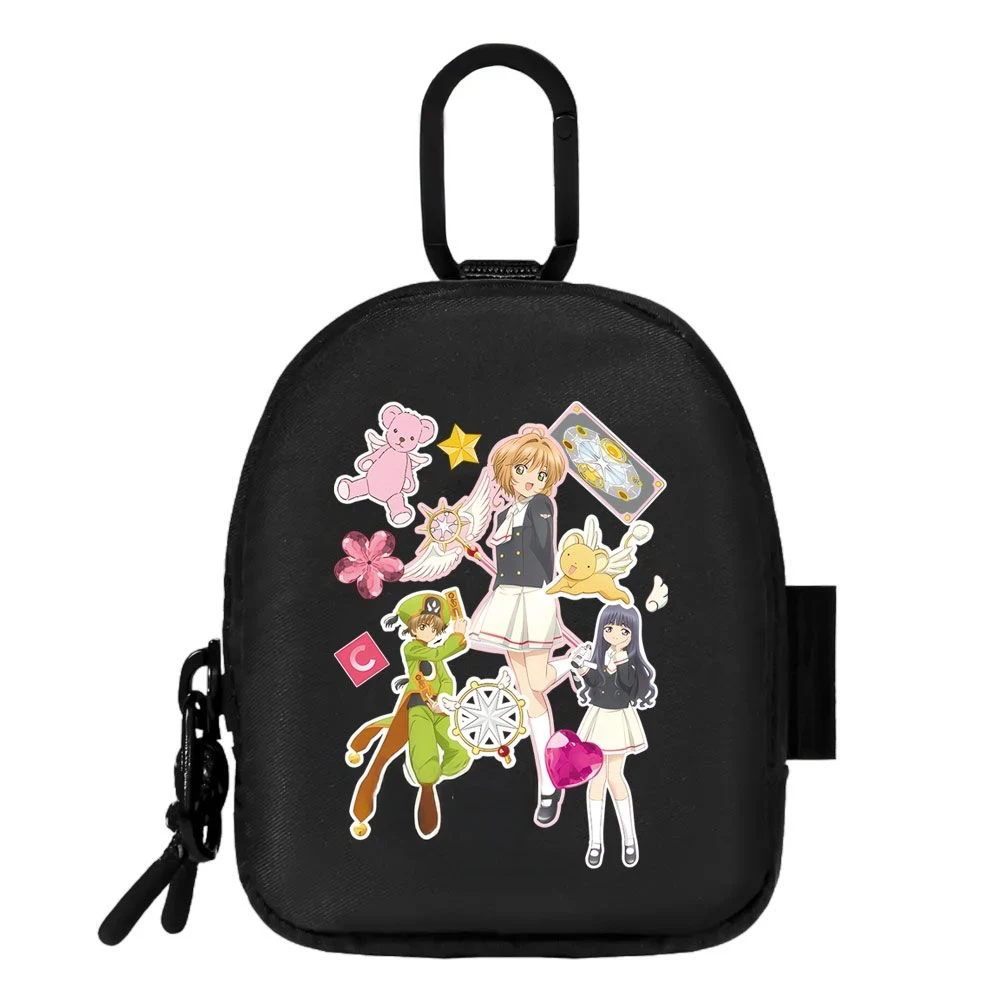 

Anime Wand Functional Universal Earphone Earbuds Mini Storage Zipper Bag with Hook for AirPods Galaxy Buds