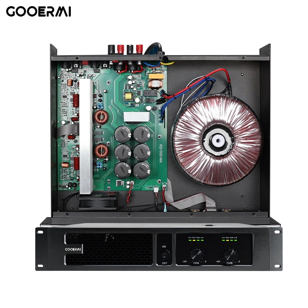 

Gooermi 2*2500Watt Professional Power Amplifiers with Class D 1500W Amplifier Use for DJ professional power amplifier