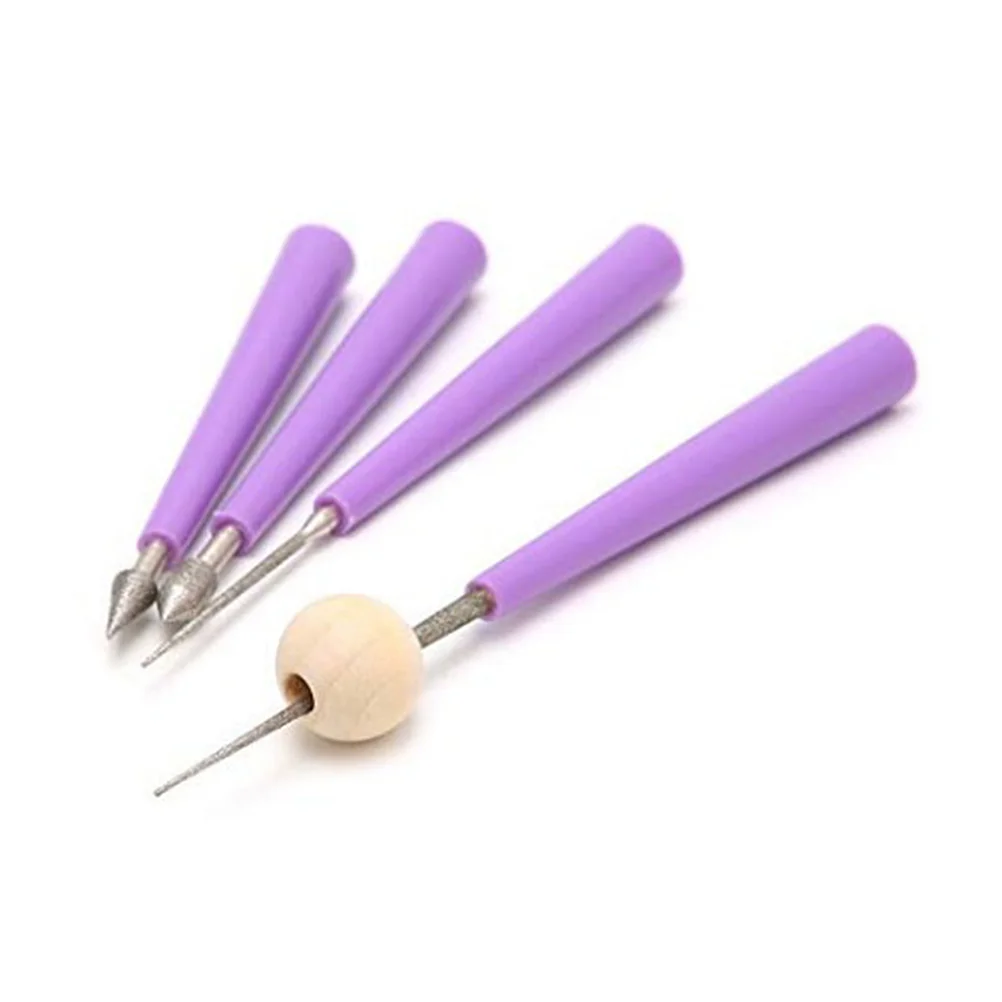 4PCS Bead Hole Reamer Needle Style Opener Drill 06-3mm Puncher for Craft DIY Tools Hole Opener bead Reamer