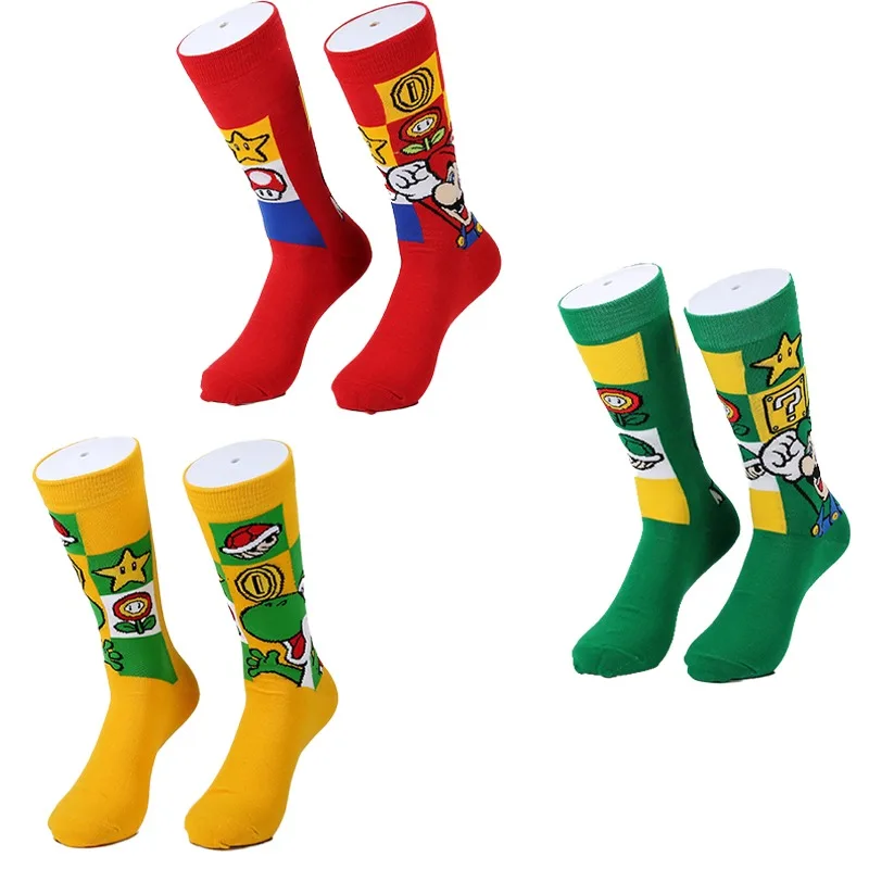 Super Mario Socks Anime Figure Harajuku Men Women Cosplay stockings Casual sport Absorb sweat  Adult long Socks Birthday Gift