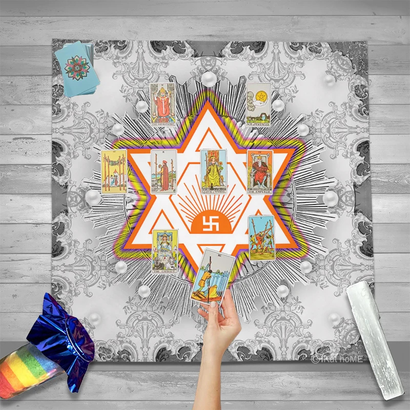 Ananda Marga Tarot Tablecloth Judaism Altar Cloth Board Game Spirituality Divination Witchcraft Astrology Supplies 50 70 100CM