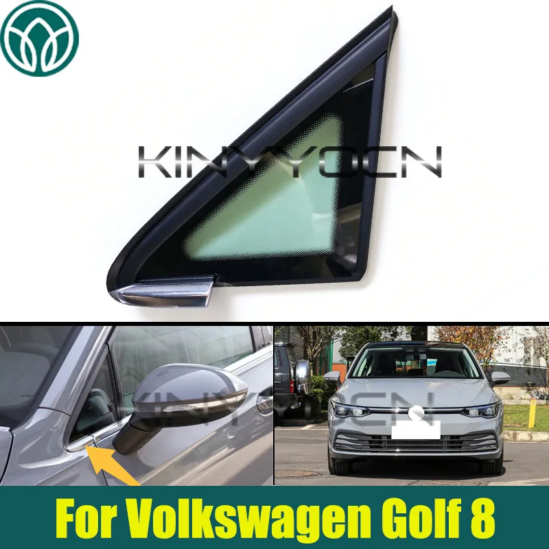 Front Door Fixed Quarter Window Glass For Volkswagen Golf 8 2021-2024 Front Window Glass Triangle Plate Garnish Cover