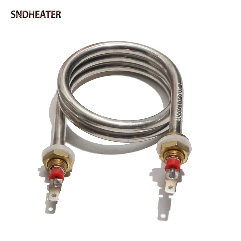 SNDHEATER Electric Round Shape Immersion Water Heating Element 220V 1200W M12 Thread Stainless Steel Distilling Heater 70MM Dia.