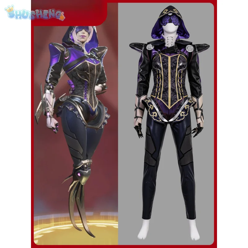 Kostium Ash Cosplay Gra Apex Legends Kombinezon kapelusz gorset maska na oczy rekwizyt Halloween karnawał damski seksowny uniform nowy strój Ash