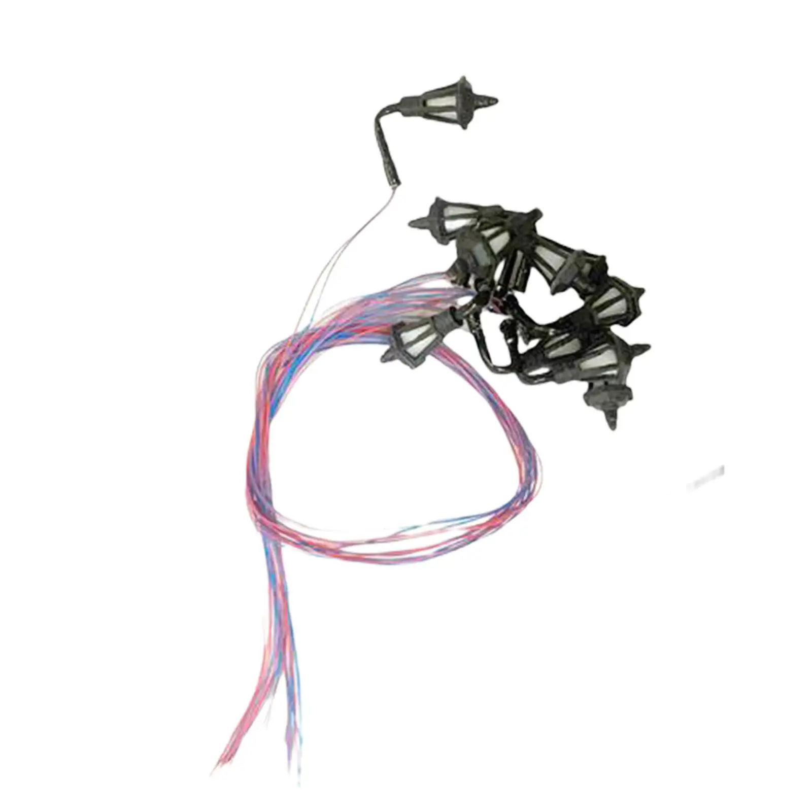 2x Maßstab Modell Zug LED Licht Miniaturen Hängelampen Pfosten Outdoor Eisenbahn Szenen Zubehör