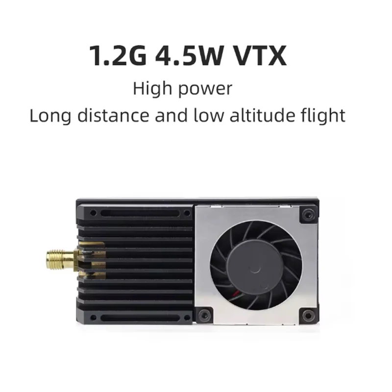 HGLRC ZEUS 1.2G 4,5 W VTX 8CH 25 mW / 800 mW / 4,5 W Leistung einstellbare Bildübertragung integrierter Lüfter 2-8S geeignet für Modellflugzeuge