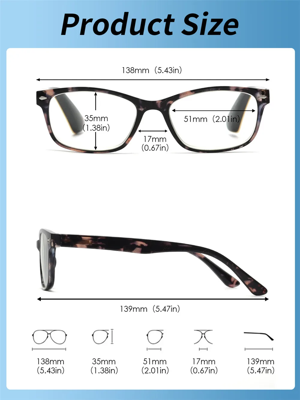 JM 2022 Blue Light Square Reading Glasses for Women Men Spring Hinge Vintage Reading Glasses UV400