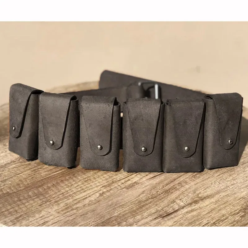 Nuevo Steampunk tosken arena personas cinturón de cuero bolsa caballería bandolera cartucho bolsa faja Cosplay accesorio de disfraz riñonera