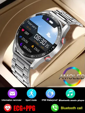 ECG+PPG Bluetooth Call Smart Watch Men Laser Health Blood Pressure Fitnes Sports Watches Man Sports Waterproof Smartwatch+Box