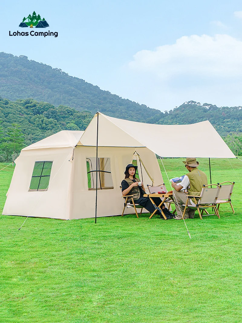 

Lohascamping Large Camping Air Tent Ridge 4-6 people Waterproof Air house Family Hiking Traveling inflatable tent Outdoor House