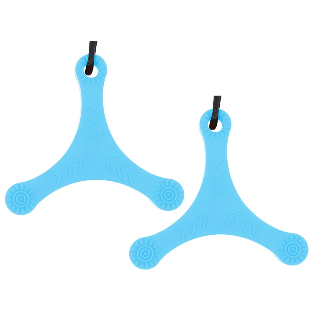 

2 Pcs Silicone Pendant Necklace Children Kids Molar Sensory Chew Necklaces Durable Safe Premium Teething Relief Stress