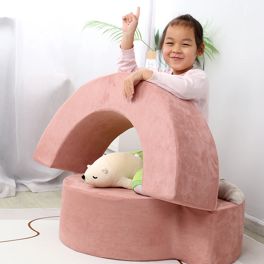 Children's 2 in 1 Flip Open Foam Sofa Children's Sofa Bed Baby's Upholstered Couch Sleepover Mini Sofa