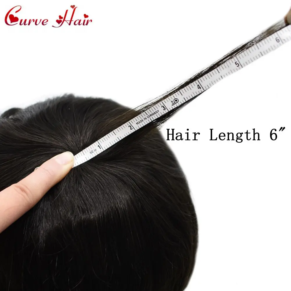 Rambut palsu renda depan untuk pria, wig renda Mono hitam alami Unit rambut palsu pria sistem pengganti rambut manusia