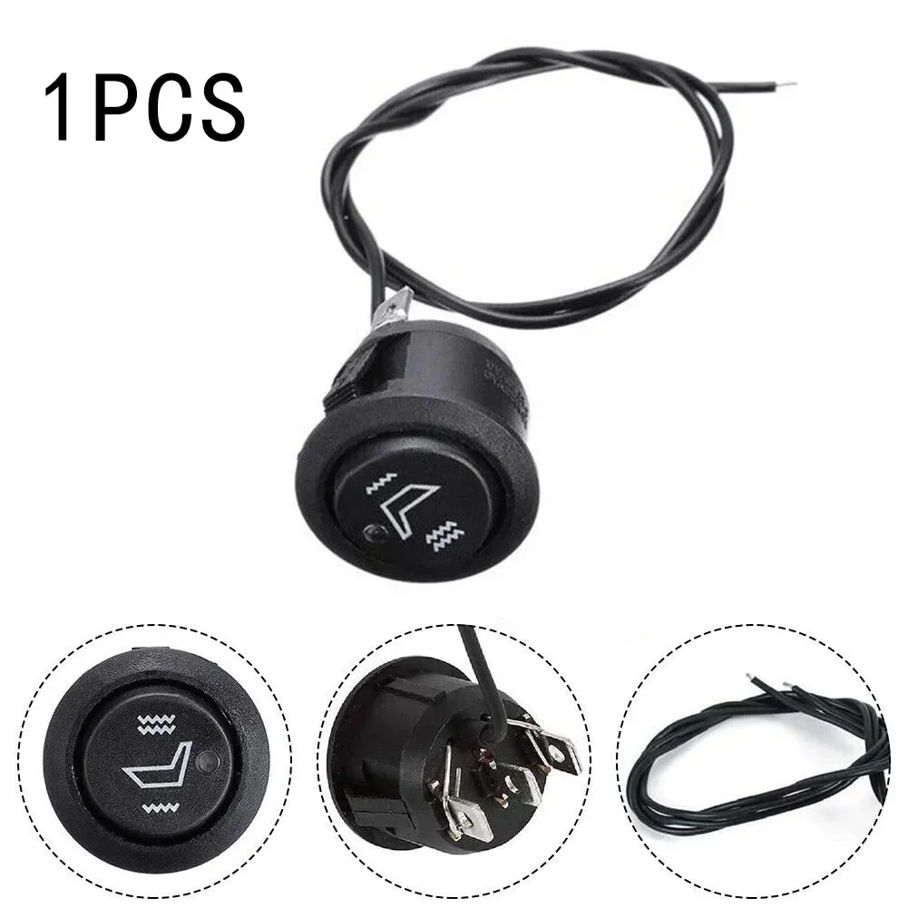 Car Seat Heating Button Control Thermal Switch SUV Truck Seat Heater Switch 3Pin Round Heated Rocker Hi/Low Off Control 12V