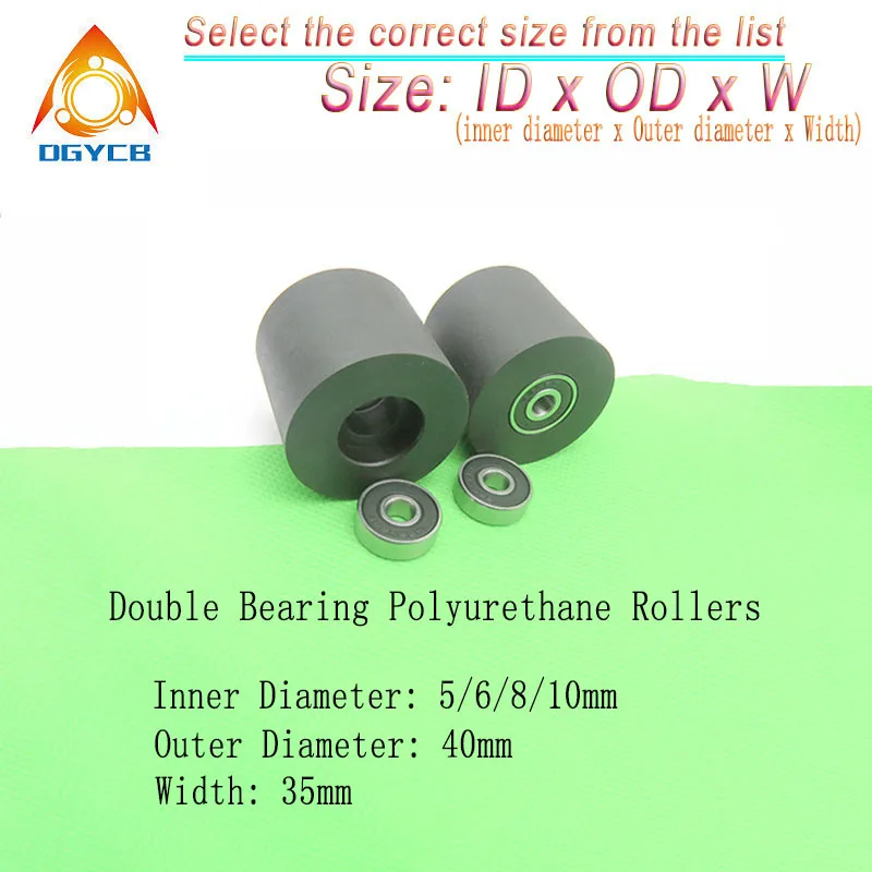 

1pcs Double Bearing PU Roller 6x40x35 PUT62640-35 Conveyor Belt Polyurethane Bearing Sheave Pulley 6*40*35 Rubber Wheel