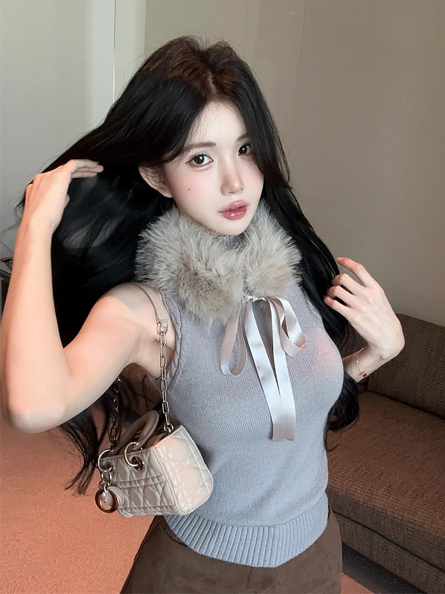 الكورية Sle محبوك ter Ne سترة المرأة الخريف الشتاء الرغبة النقية Strapl أعلى f عالية طوق قاعدة irt ملابس داخلية...