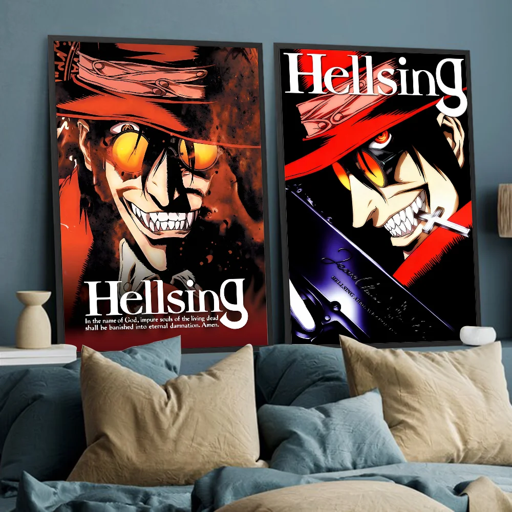 Horror Anime Hellsing Ultimate Poster Self-adhesive Art Poster Whitepaper Prints Posters Artwork Aesthetic Art Wall Painting