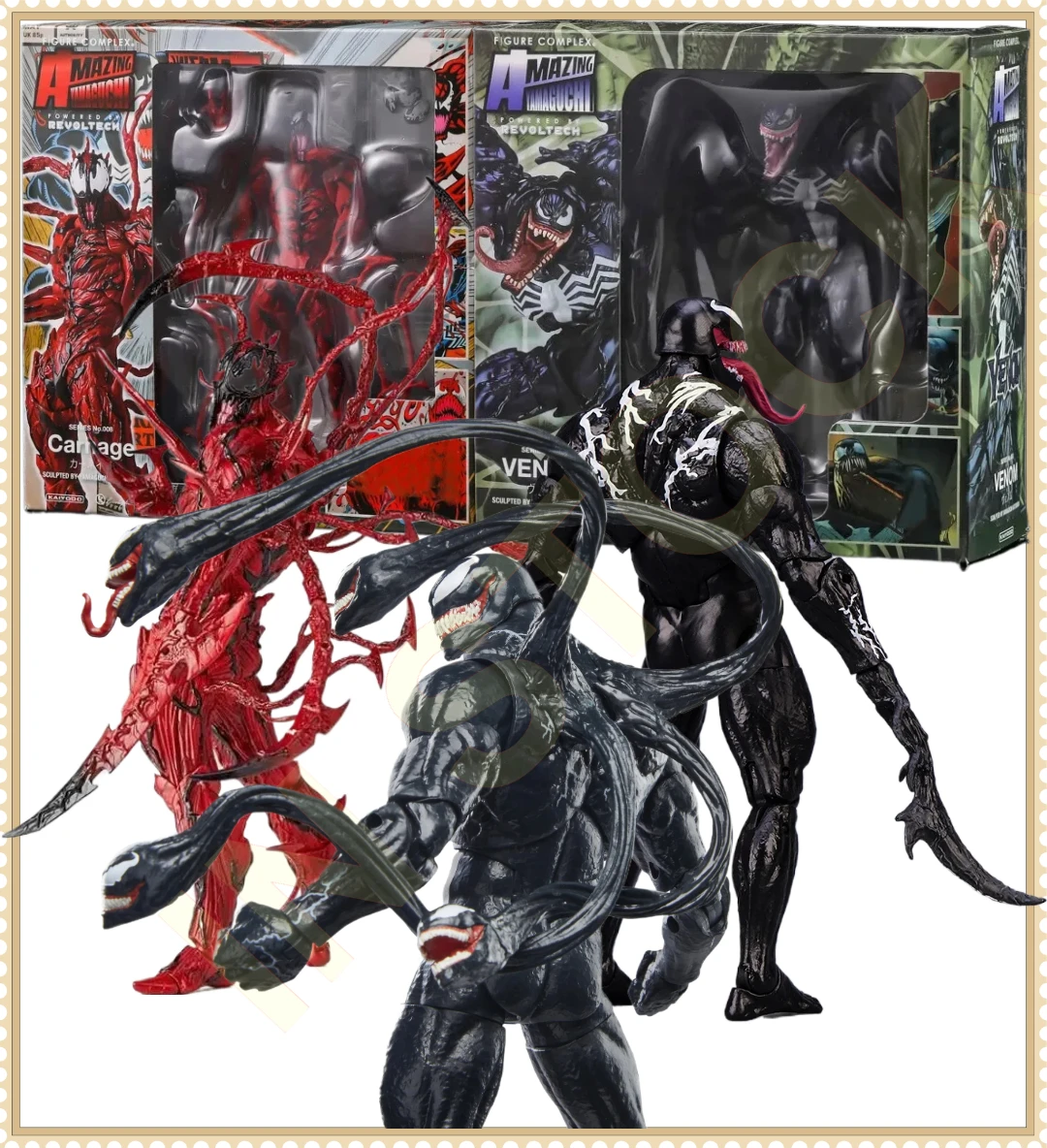 

In Stock Venom Action Figure Joint Movable Toys Venom 2 Symbiont Change Face Statue Model Doll Collectible For Toy Gift