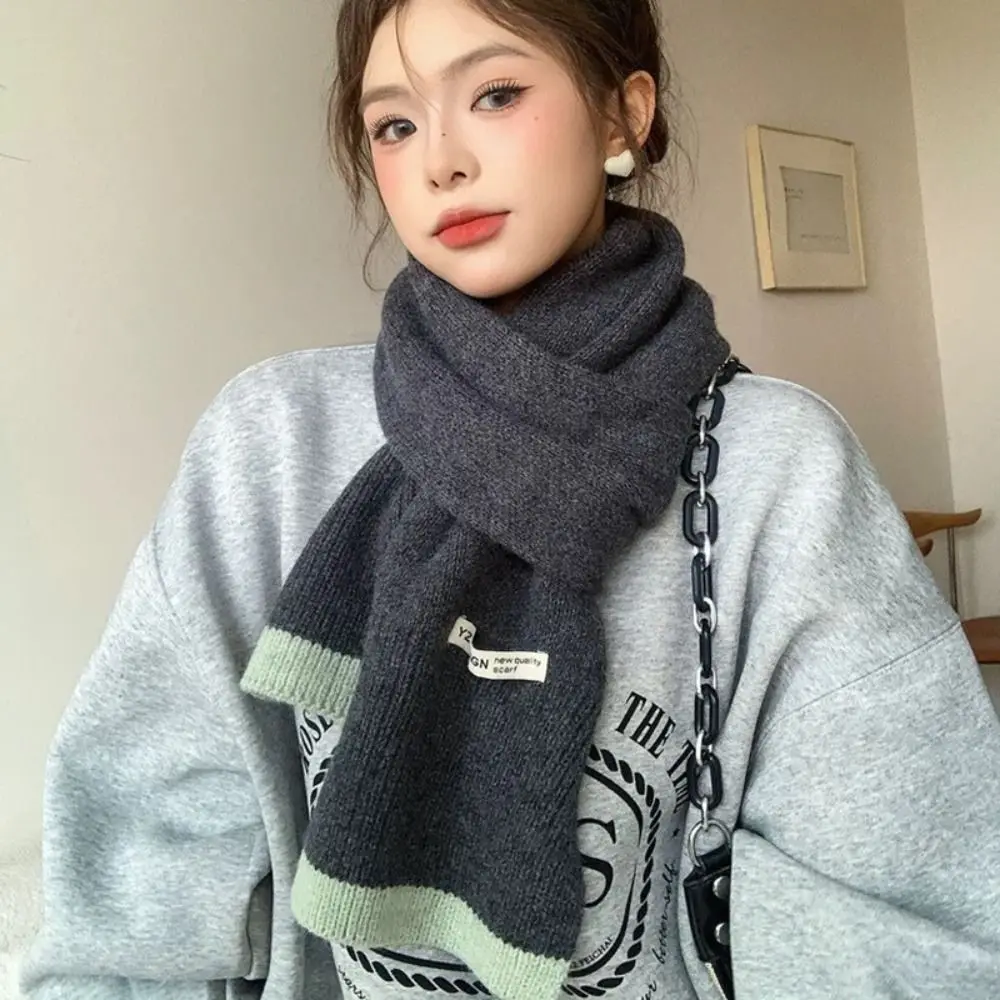 

Fashion Korean Style Multicolor Knitted Scarf Coldproof Thicken Winter Wool Scarves Casual Warm Women Cashmere Shawl Student