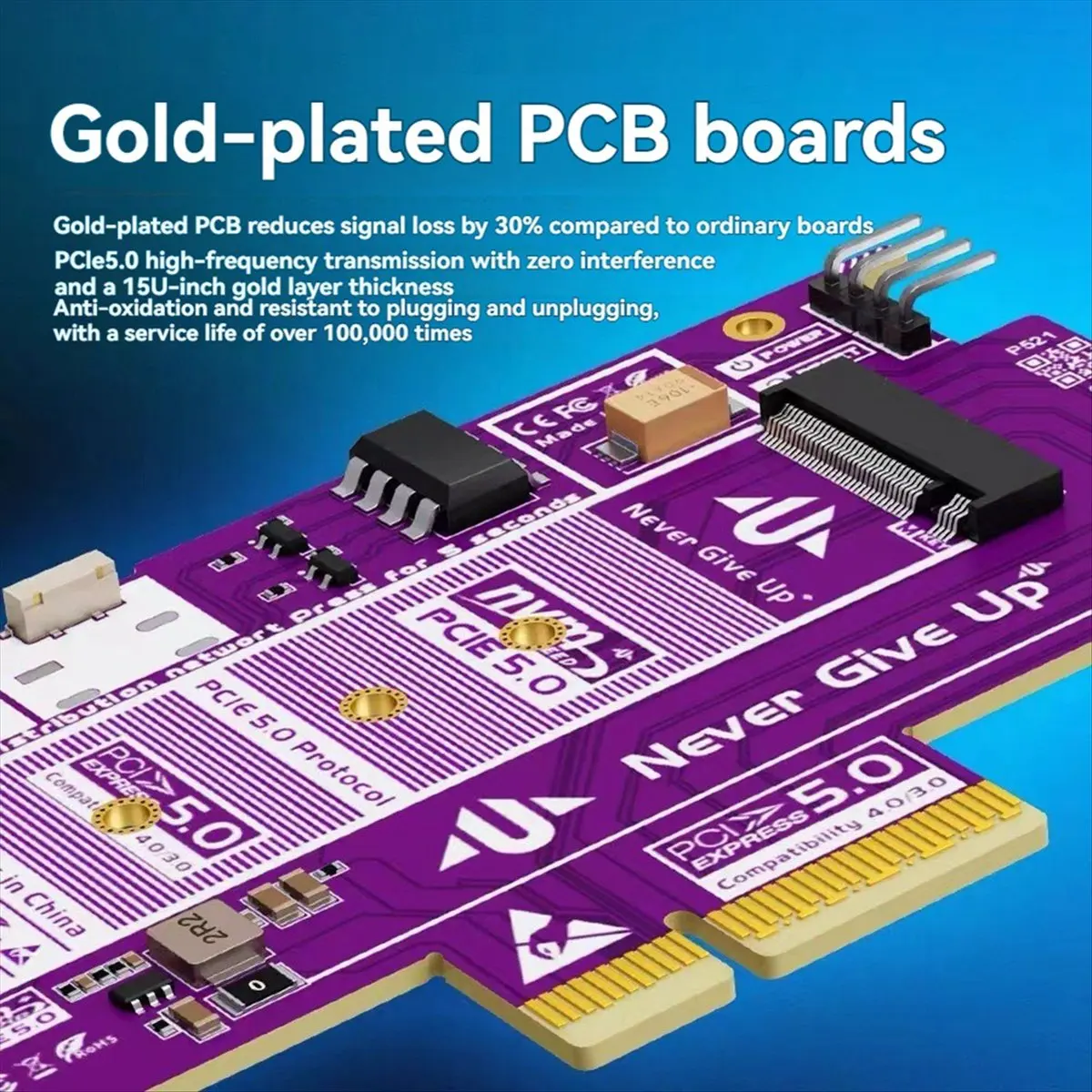 【to-on-e】-pcie-50-to-m2-アダプターカード-コンピューターリモート起動カード-128gbps-pcie-50-x4-to-m2-nvme-アダプターカード