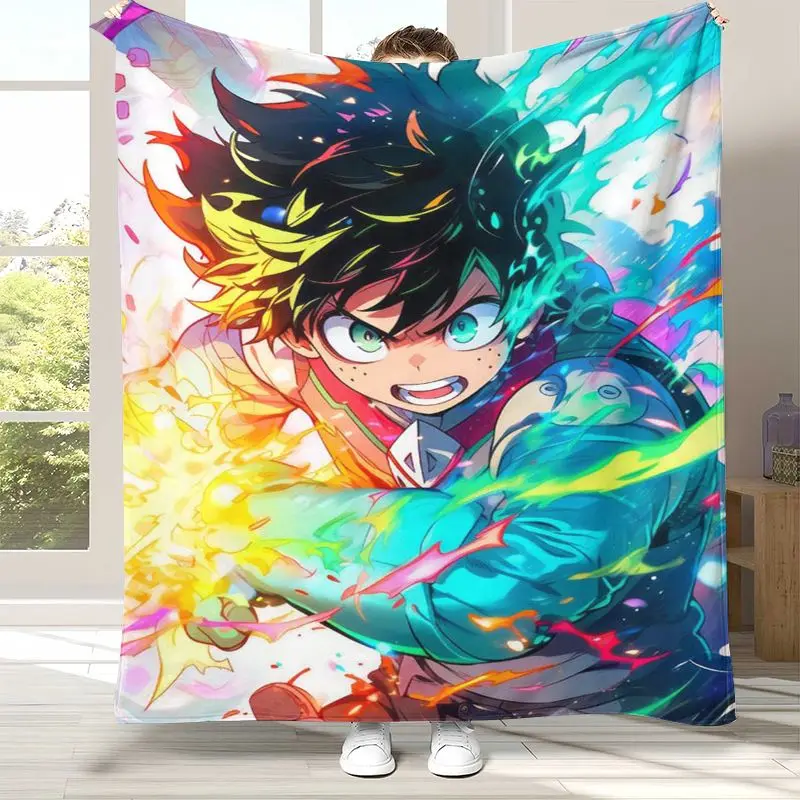 My Hero Academia Anime Cartoon Flannel Blanket,Ultra Soft Warm Plush Throw for Home Bedroom Bed Sofa Cover Camping Picnic gift