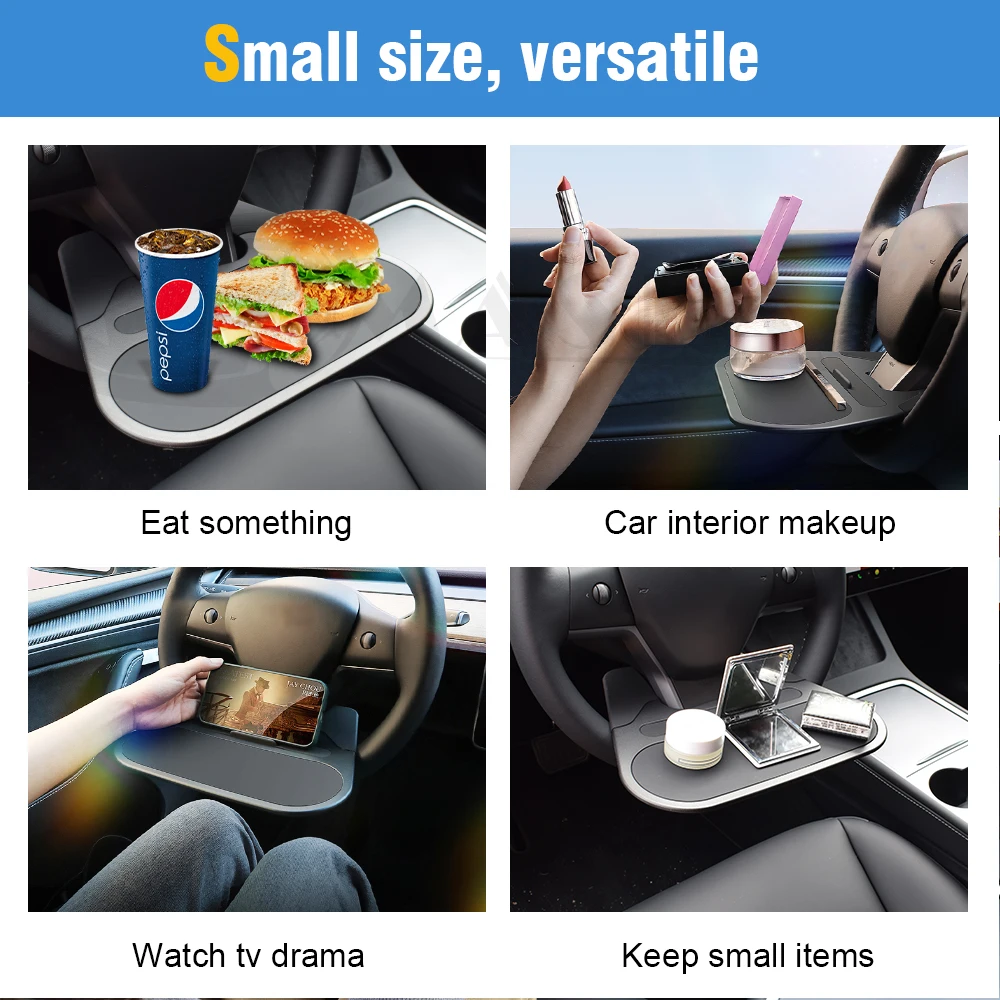 Steering Wheel Desk For Tesla Model 3 Model Y 2017 - 2022 2023 Car Dining Tray Mini Small Table Makeup Table Y Auto Accessories