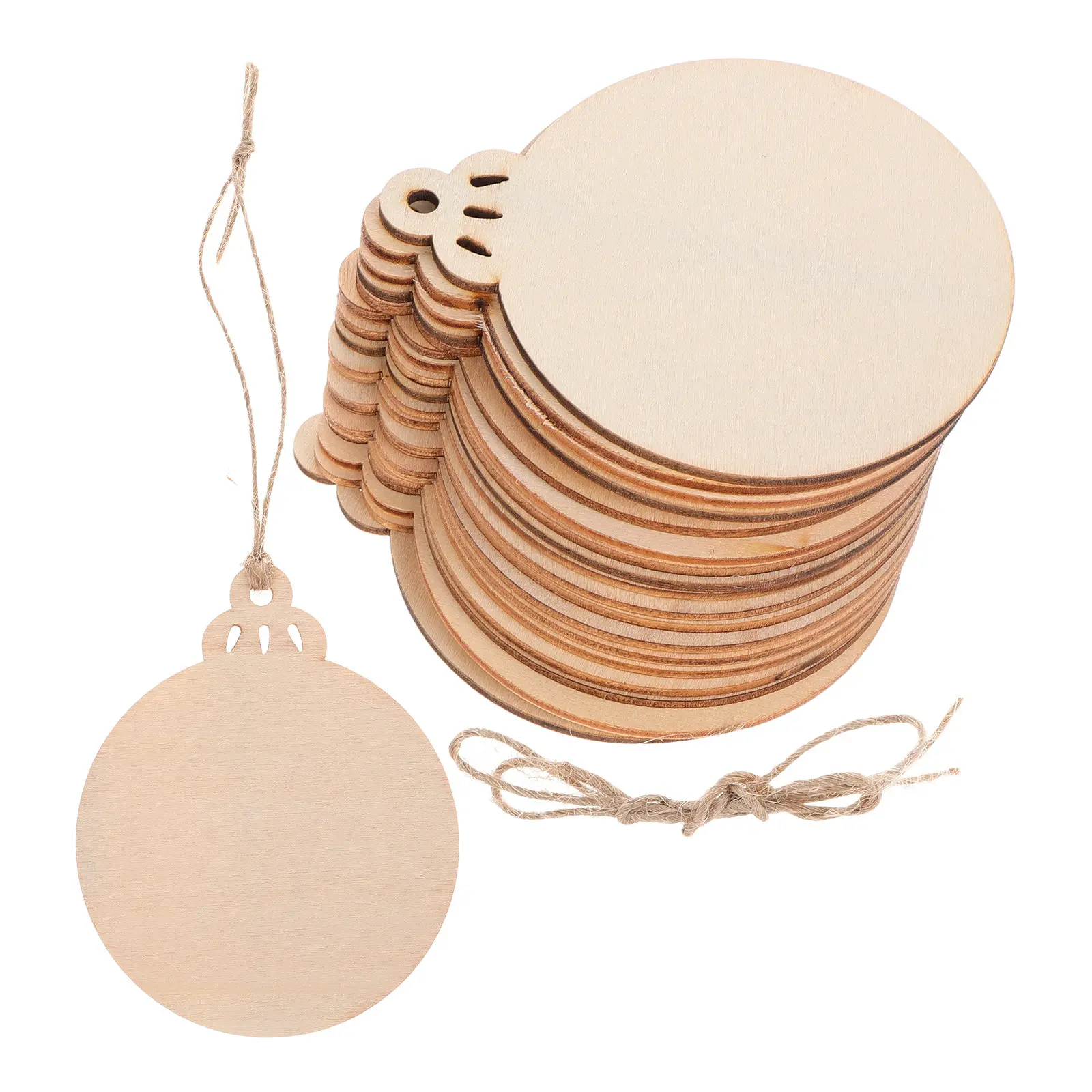 20Pcs DIY Decor Wood Slices Lantern Shape Pendant Home Decor Craft 8.9x7.3cm Wall Plaque Hanging Blank Slice Wall Plaque