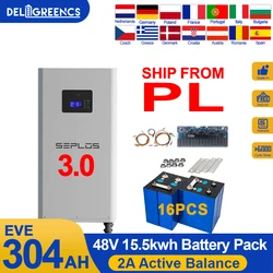 Poland 3.0 Seplos Battery Kits 15.5KW Lifepo4 2A Active Balance Battery 48V 280AH 304AH Power Bank  Rechargeable Batteries Solar