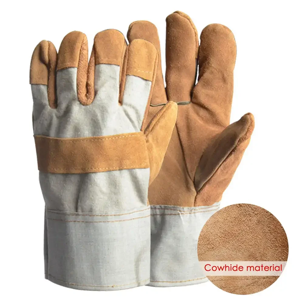 1Pair Durable Canvas Welder Gloves Anti-Heat Work Safety Gloves for Car Repair Driving For Welding Metal Hand Tools