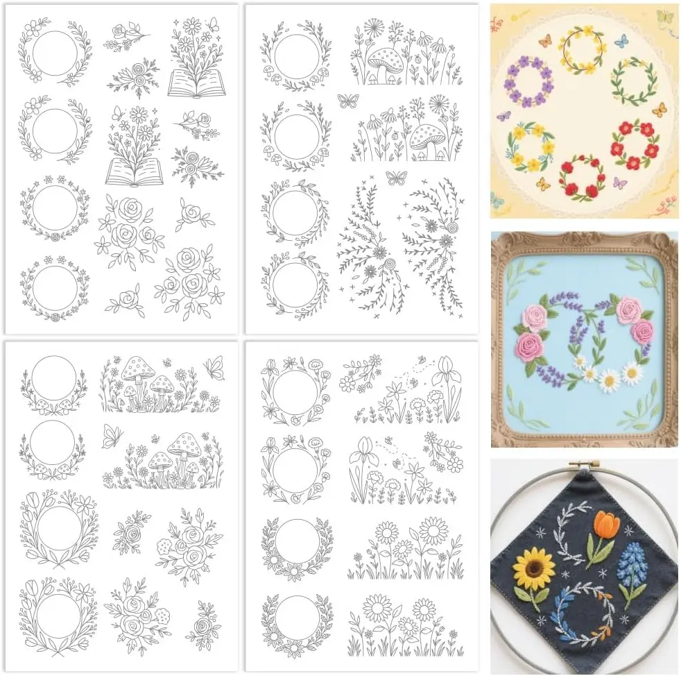 Wasserlöslicher Stabilisator für Stickereien, lösliches Papier für Stickmuster, Blumenstift und Stich-Stickpapier zum Waschen