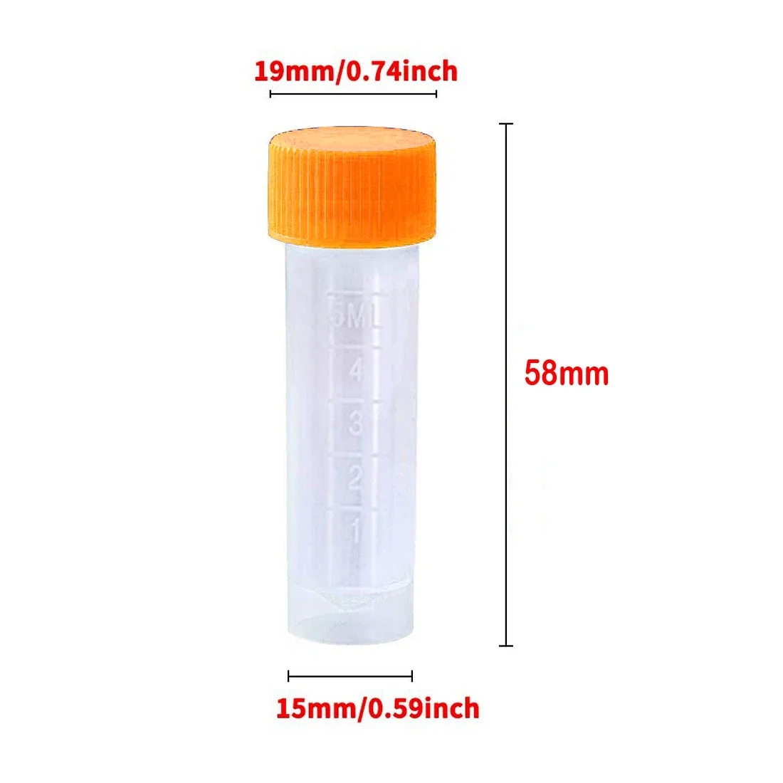 50/100 Stück Labor 5 ml/2 ml/1 ml Kunststoff-Gefrierröhrchen, Kryoröhrchen mit Silikondichtung, Laborgefäße, Aufbewahrungsröhrchen, Unterverpackungsfläschchen – Detail 2