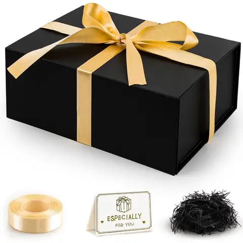 Gift Box 9.05x6.7x2.7" Gift Boxes with Closure Lids for Presents Groomsman Proposal Box Large Magnetic Gift Box for Wrapping Gi