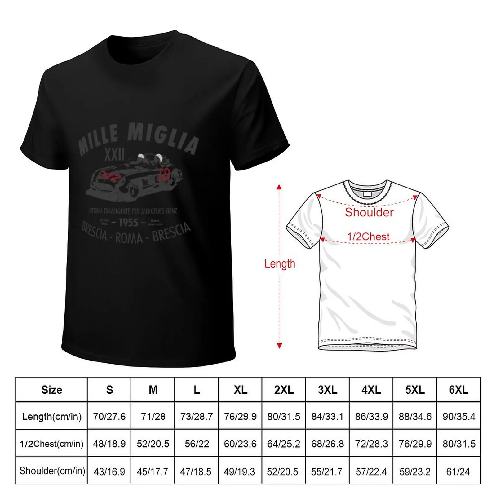 Mille Miglia 1955 T-Shirt blanks anime clothes customs design your own t shirts for men pack