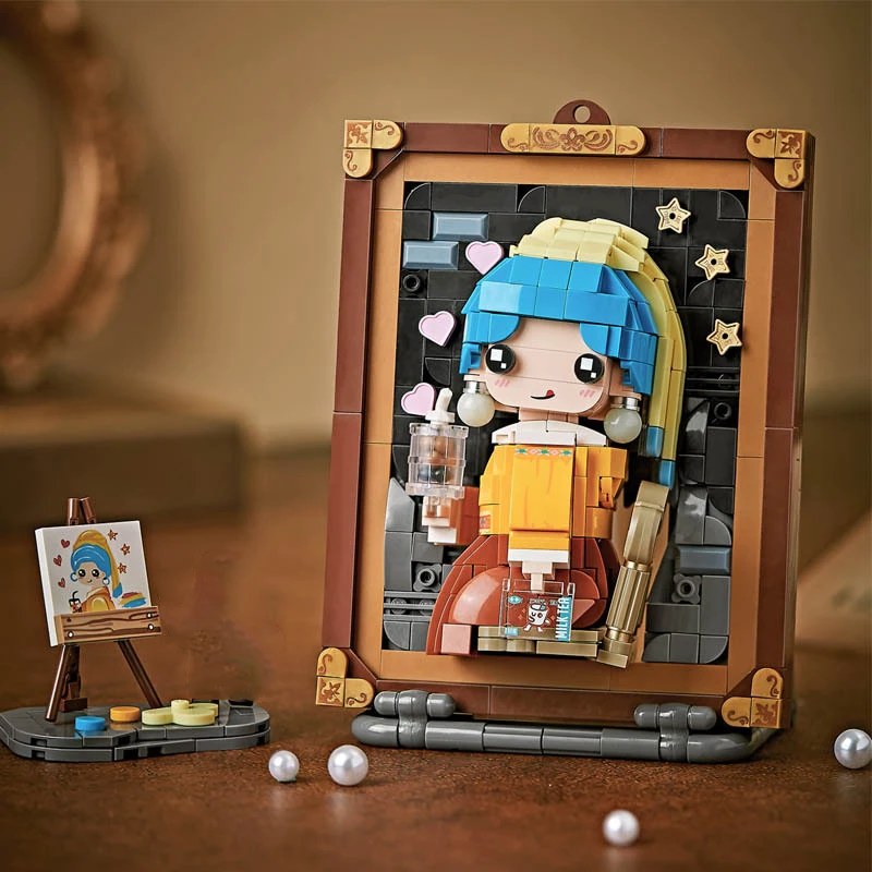 Building Block Toys World Famous Oil Painting Mona Lisa Home Hanging Painting decorazioni giocattoli per bambini fai da te per regali di amici