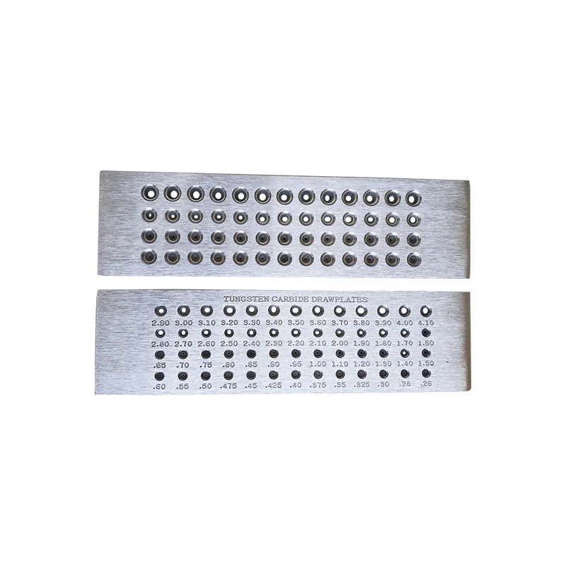 

Wire drawing board Four rows of round holes 4.10~ 0.26 Wire drawing board Gold and silver gold tools Wire drawing board Jewelry