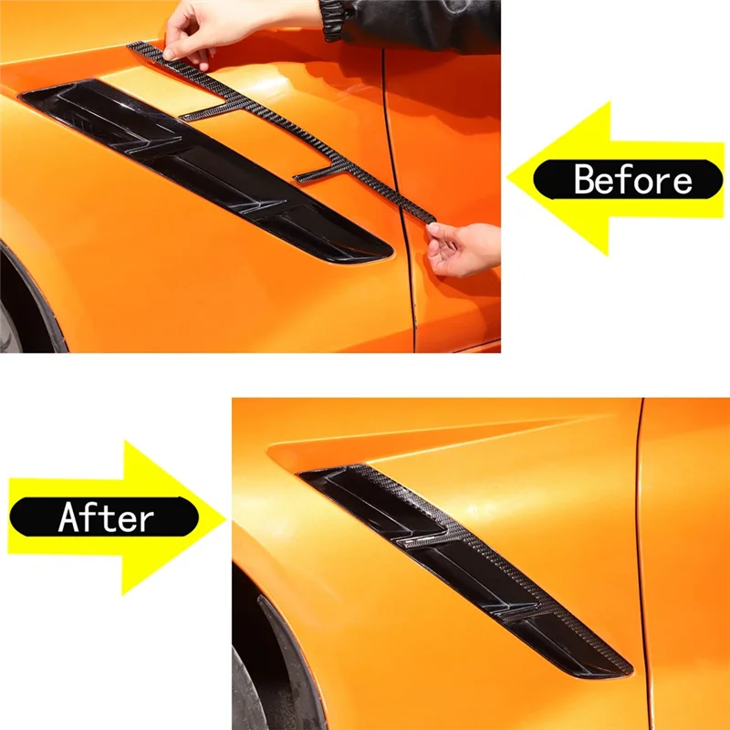 

Car Side Fender Air Outlet Vent Decals Sticker Trim Accessories For Corvette C7 2014-2019-A61E