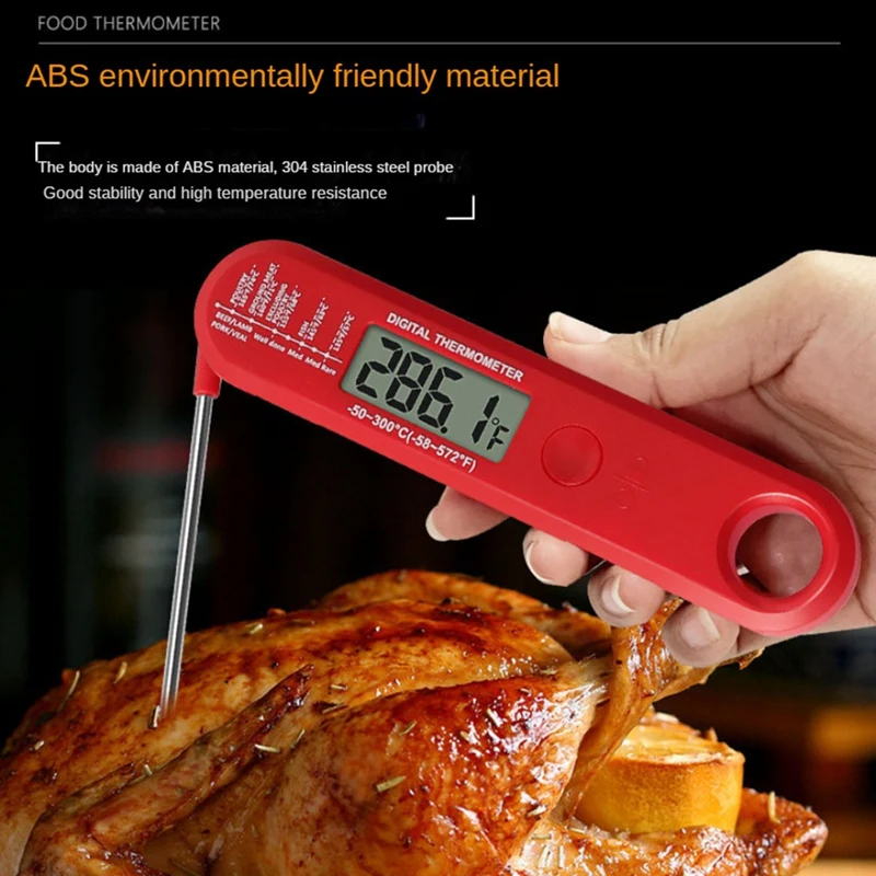 Folding Meat Thermometer Digital Instant Read Meat Thermometer For Grill Cooking For Kitchen Outside, BBQ, Bakery