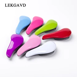 Magic Anti-static Hair Brush Handle Tangle Detangling Comb Shower Electroplate Massage Comb Salon Hair Styling Tool