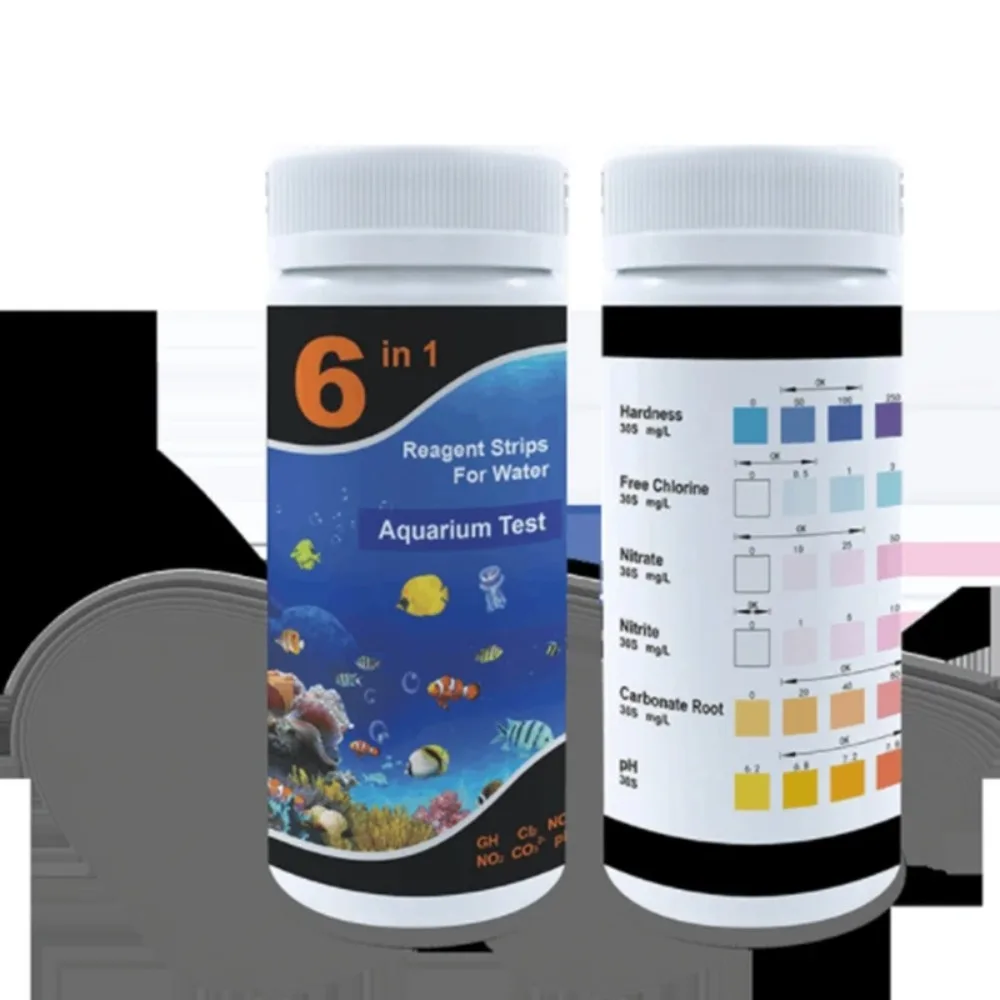 6 in 1 Aquarium Test Strips Multipurpose Premium Water Quality Test Strip Convenient Professional