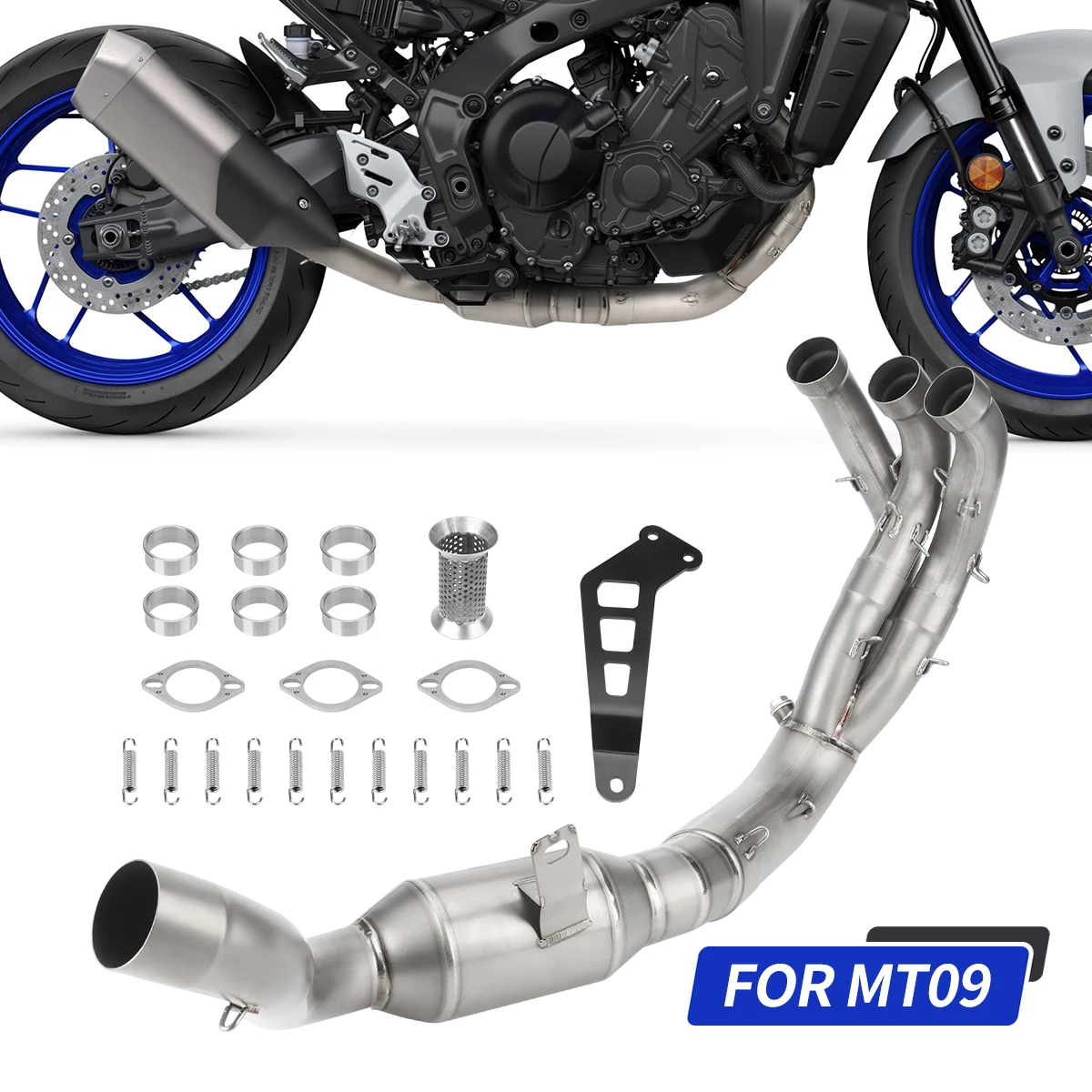 Motorcycle exhaust pipe For Yamaha MT09 header 2020-2022 titanium alloy Motorcycle Exhaust System Slip On Link Pipe