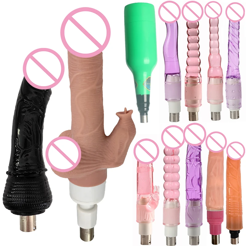 3XLR Sex Machine Attachment Dildos Realistic Dildo Masturbation Cup Crystal Dildo Women Men Telescopic Sex Machine Accessories