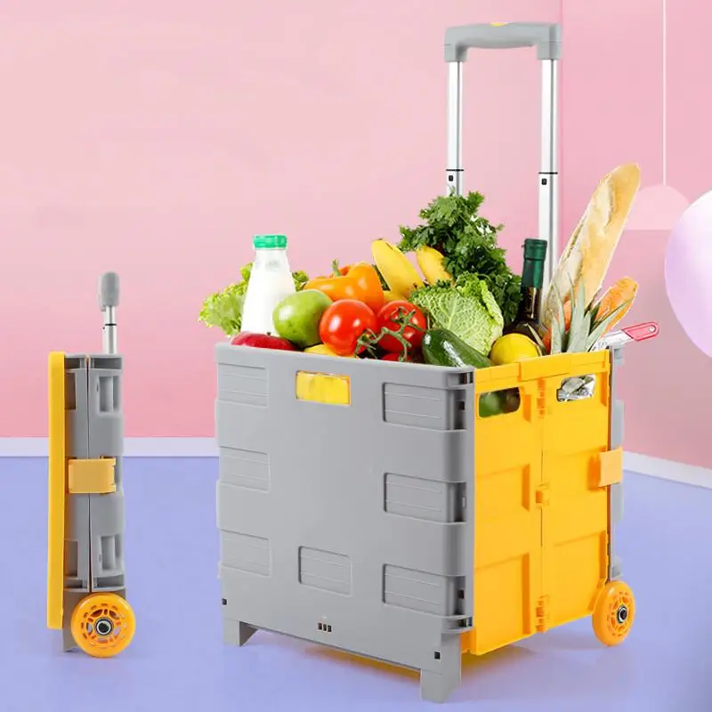 portable-folding-shopping-cart-vegetable-buying-car-home-use-storage-box-stall-stallion-hand-pulled-alloy-stainless-steel