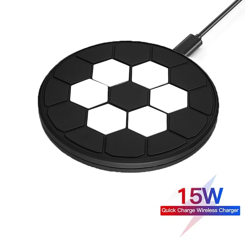 

Портативная настольная беспроводная зарядная станция 15W Mini для iPhone 16, 15, 14, 13 с индукционной быстрой беспроводной зарядкой и портом Type-C