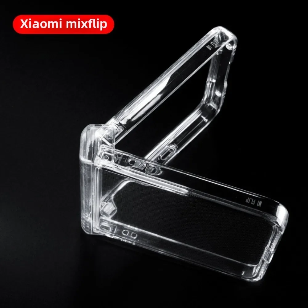 Transparente Kunststoff-Handyhülle für Xiaomi Mix Flip Hard Shell Scharnier schützende klare Abdeckung