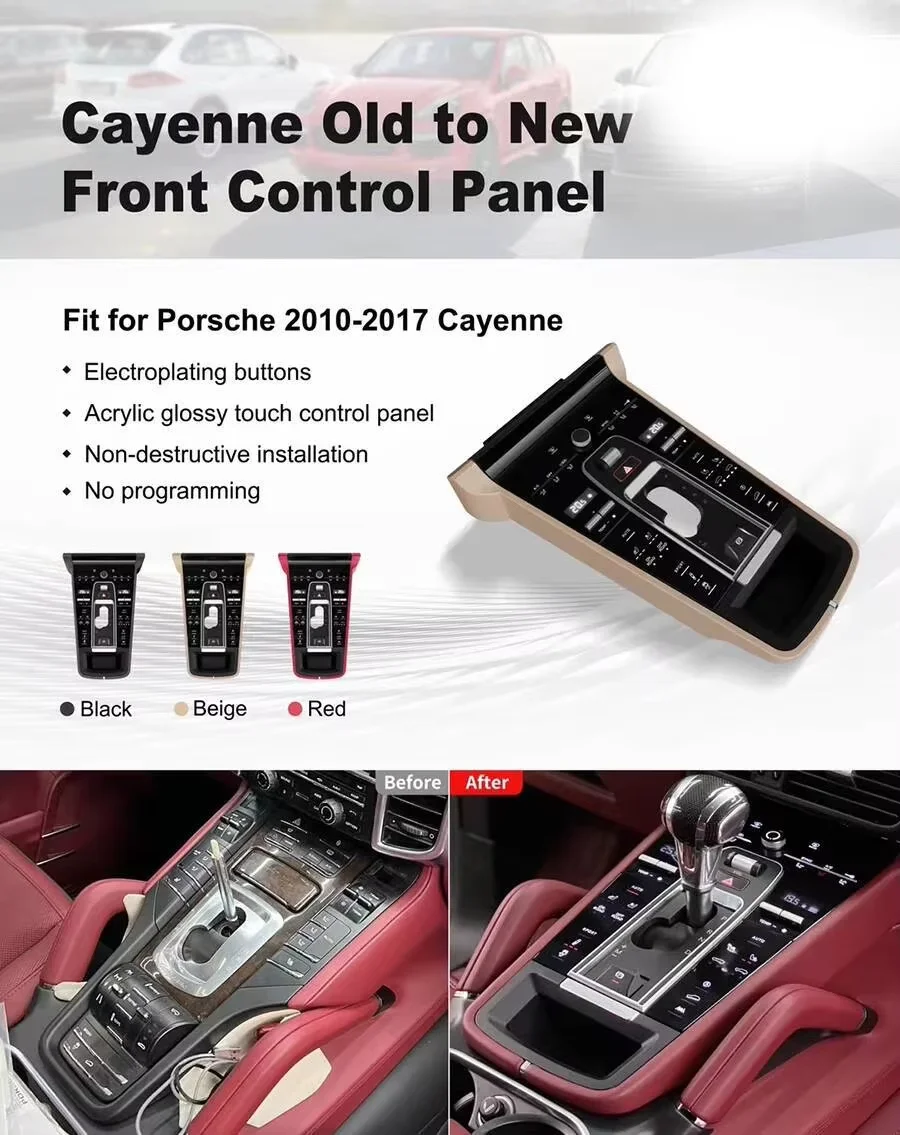 LCD Center Console Panel For Porsche Cayenne Macan 2010-2017 Car Saddle Accessories Full Touch Air Condition Control Upgrade